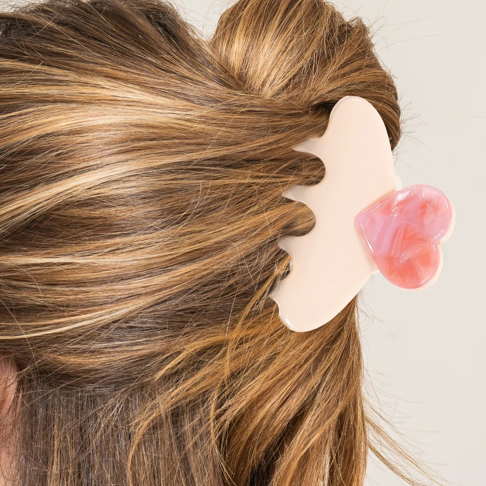

4Pcs Heart Claw Clips Large Acetate Sheet Hair Claws for Women Teens Thick Hair Styling Accessories Heart Claw Clip