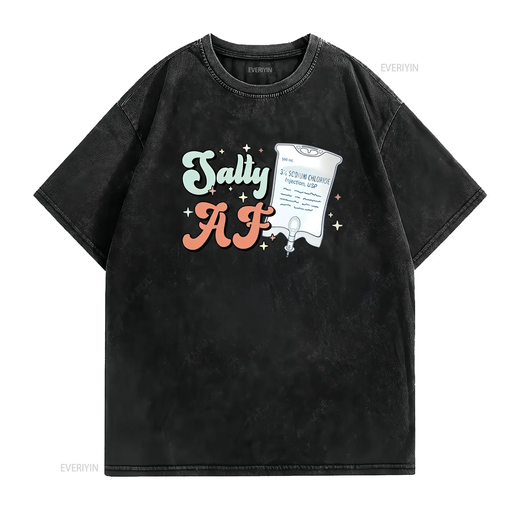 3 Sodium Chloride T Shirt Retro Nurse Life Nursing Student Funny ICU Er Ed Micu Cvicu Critical Care vintage Washed Stretched