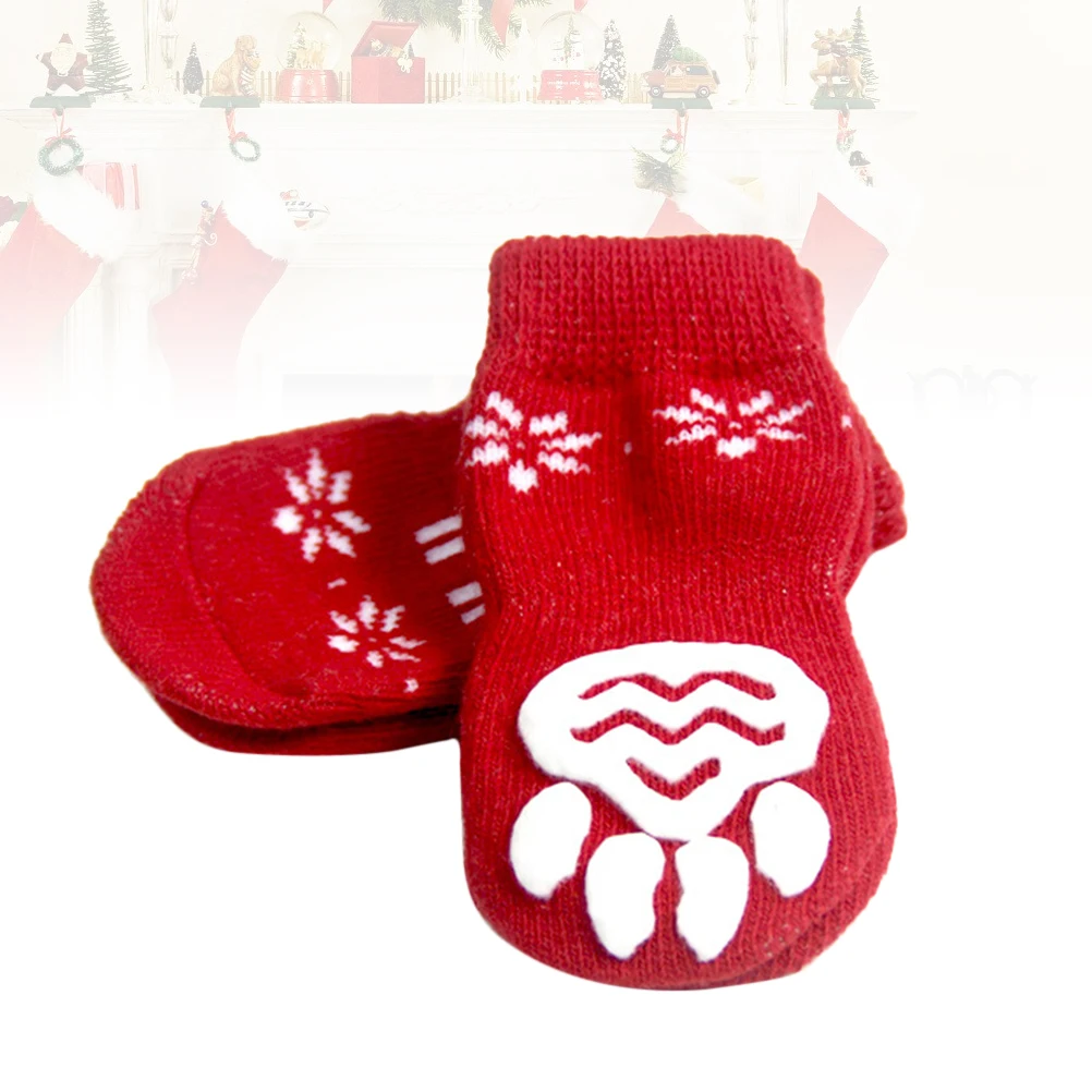 

8 Pcs Socks with Dogs Them Pet Christmas Stocking Warm for Paws Knitted Stockings