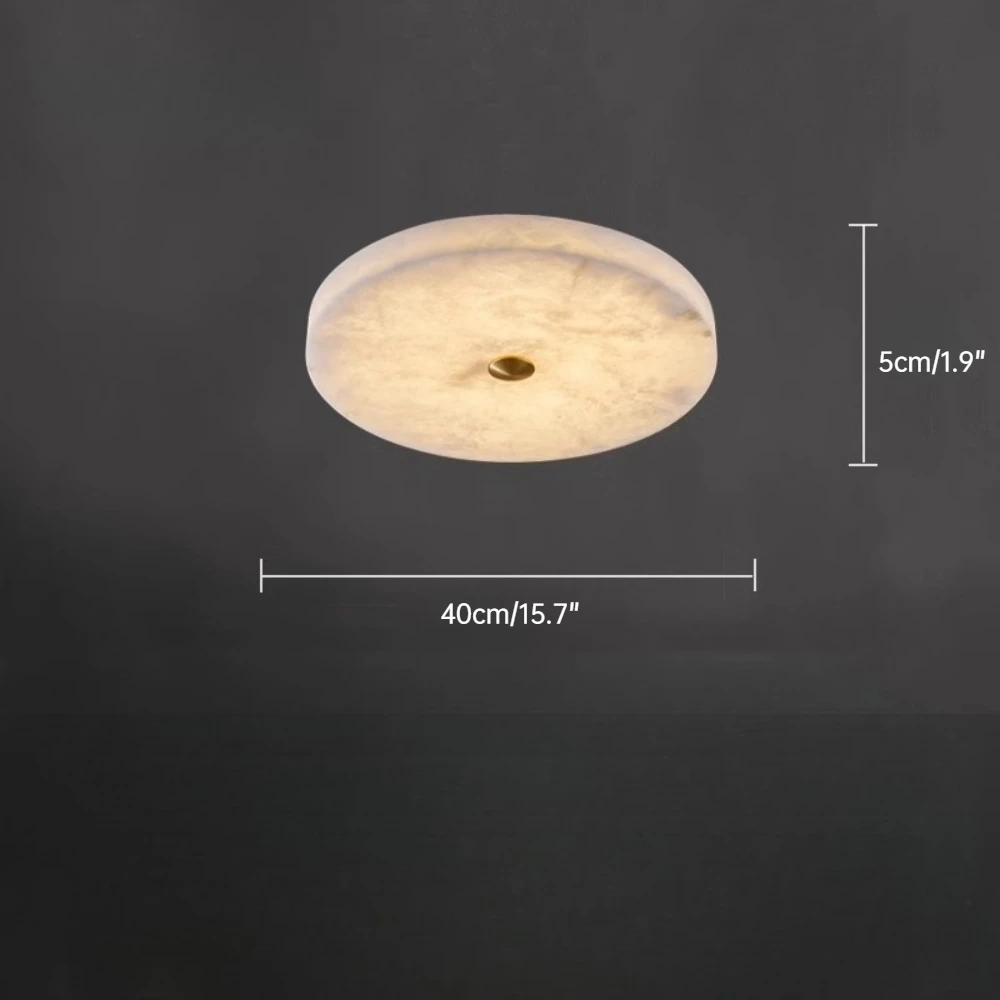 Ronde marmeren plafondlamp, modern en eenvoudig ontwerp, LED-verlichting, natuurlijk marmer, geschikt voor de woonkamer of slaapkamer, ultradunne ronde lamp.