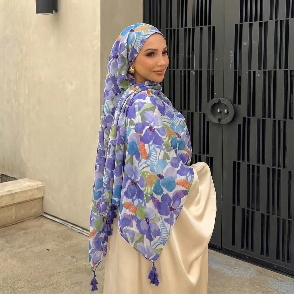 

Large Cotton Solid Hijab Scarf Long Muslim Pashmina Shawl Female Foulard Soft Turban Head Wraps For Women Headband Luxury Brand