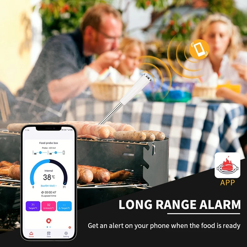 

Wireless Meat Thermometer Smart Digital Bluetooth ThermometerJAS