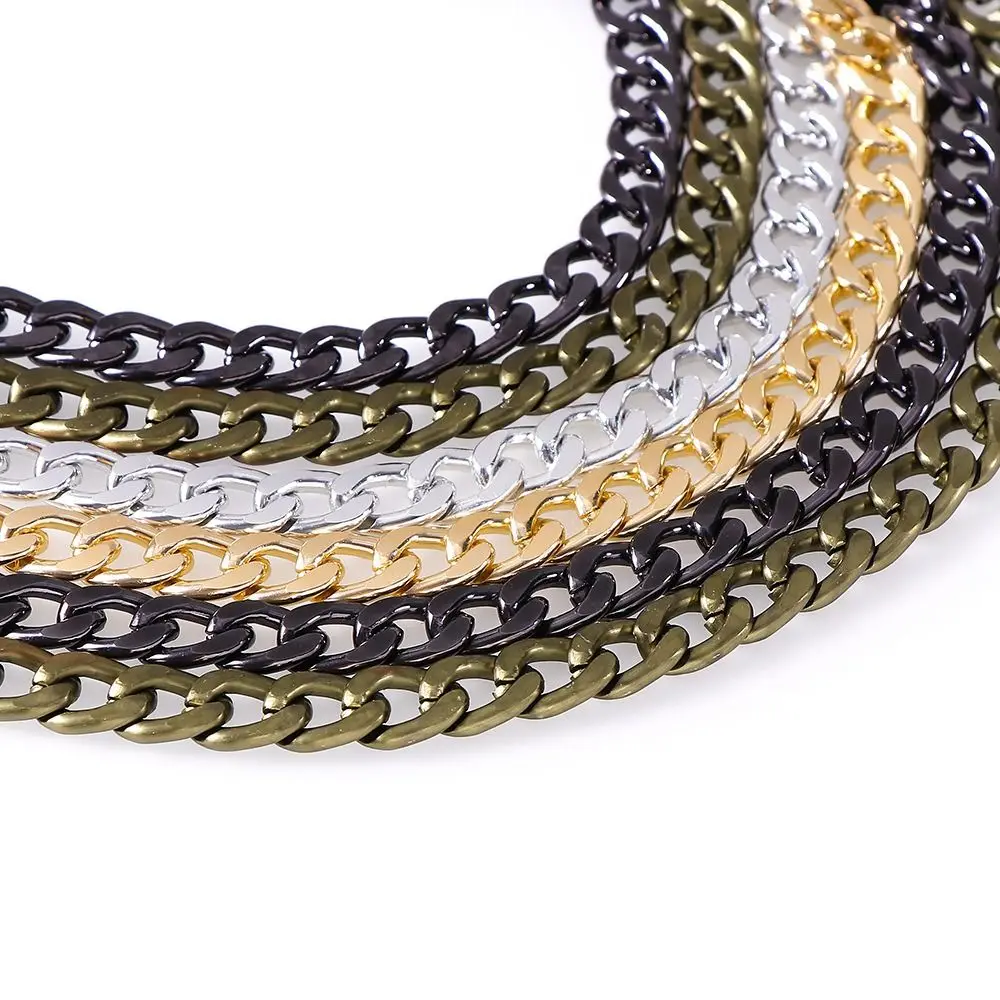 Metal Short Replacement Purse Chain Buckle Chain Flat Chain Purse Strap Extender Handbag Accessories DIY Bag Extension Chain