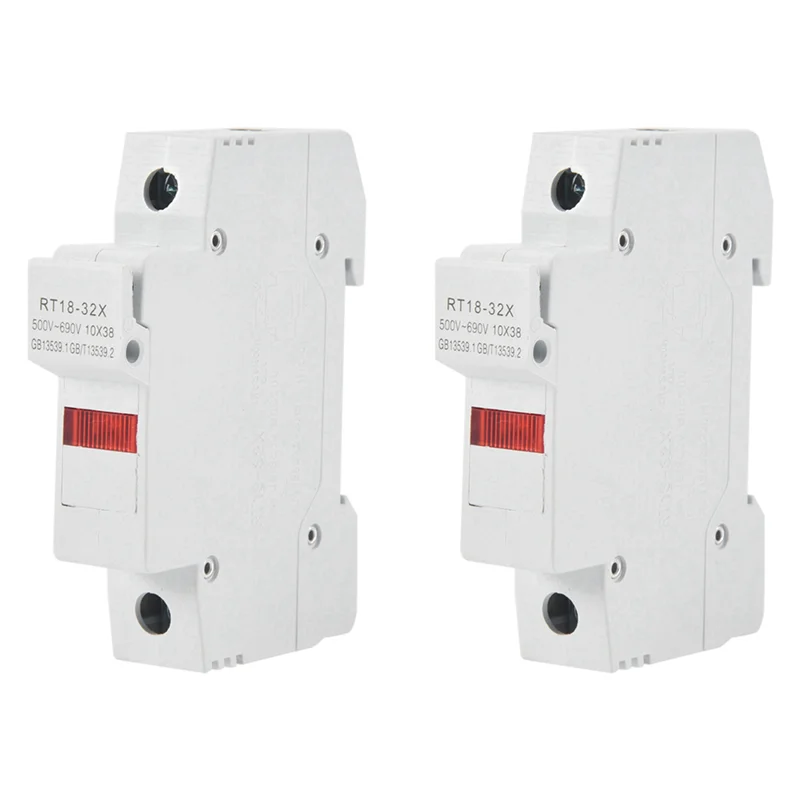 

ABJI-2X RT18-32X AC 380V 32A 1 Pole 10X38mm DIN Rail Mount Fuse Holder Base