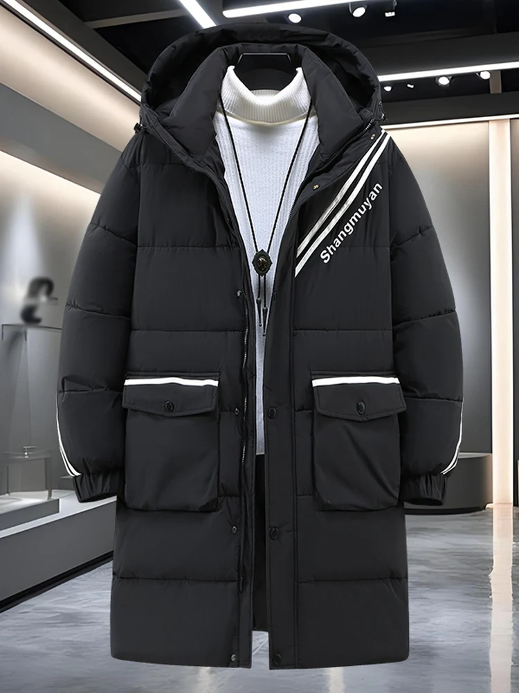 

Мужская удлиненная утепленная хлопковая куртка для активного отдыха, больших размеров, с наполнителем из полиэстера, для спорта и тренировок