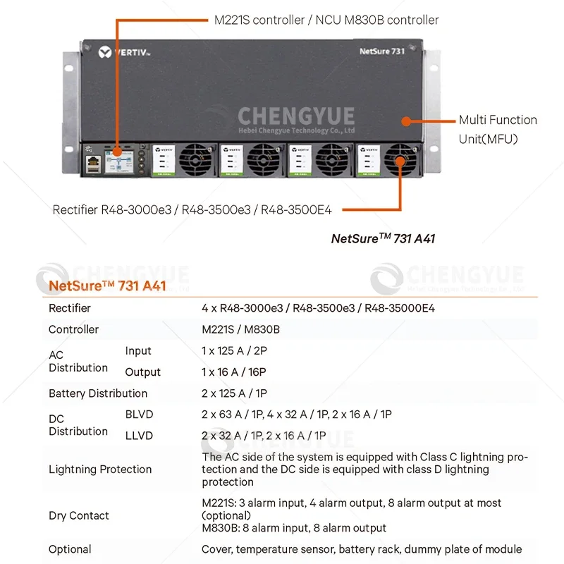VERTIV netsure 731A41 DC telecom power 200A telecom poder rectifier module R48-3000e3