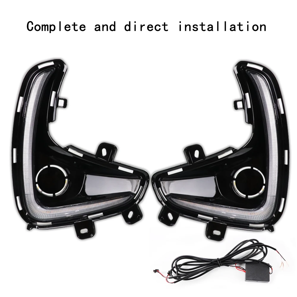 LED Daytime Running Light For Toyota Yaris 2020 2021 2022 Dynamic Turn Yellow Signal Relay Car 12V LED DRL Day Light