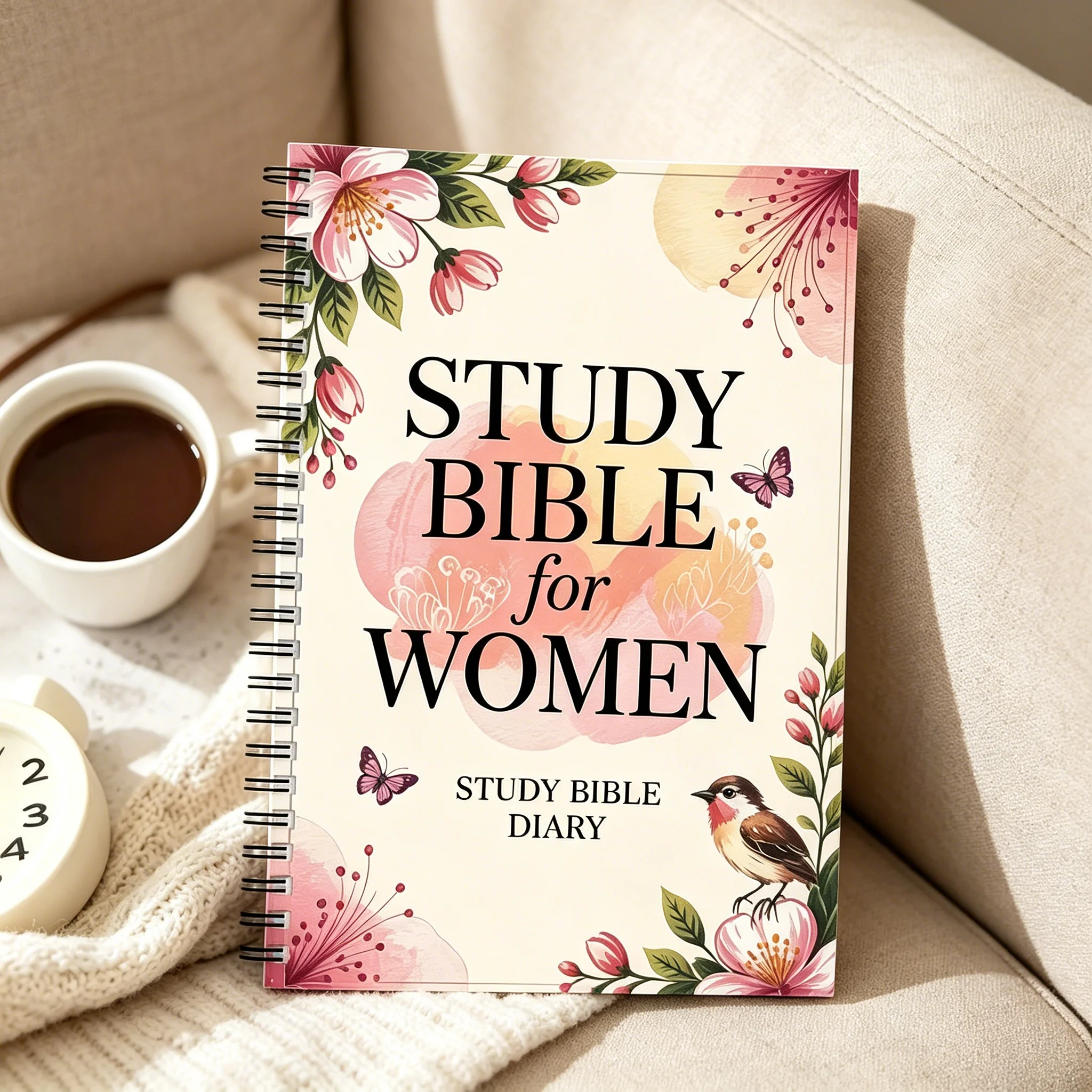 Study Bible for Women Notebook | Floral Christian Prayer Journal Spiral Bound Scripture Study Diary for Women