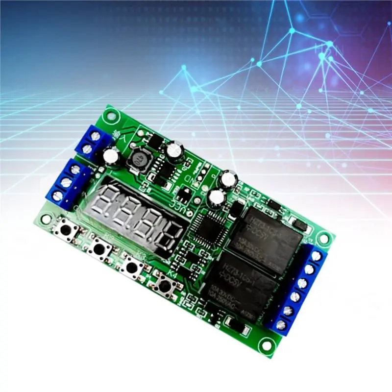 WORTHOWN-Multifunctional Pulse Trigger YF-7 DC7-30V Dual Channel Delay Relay Module Cycle Timer 0.01S-999Ms Control Switch