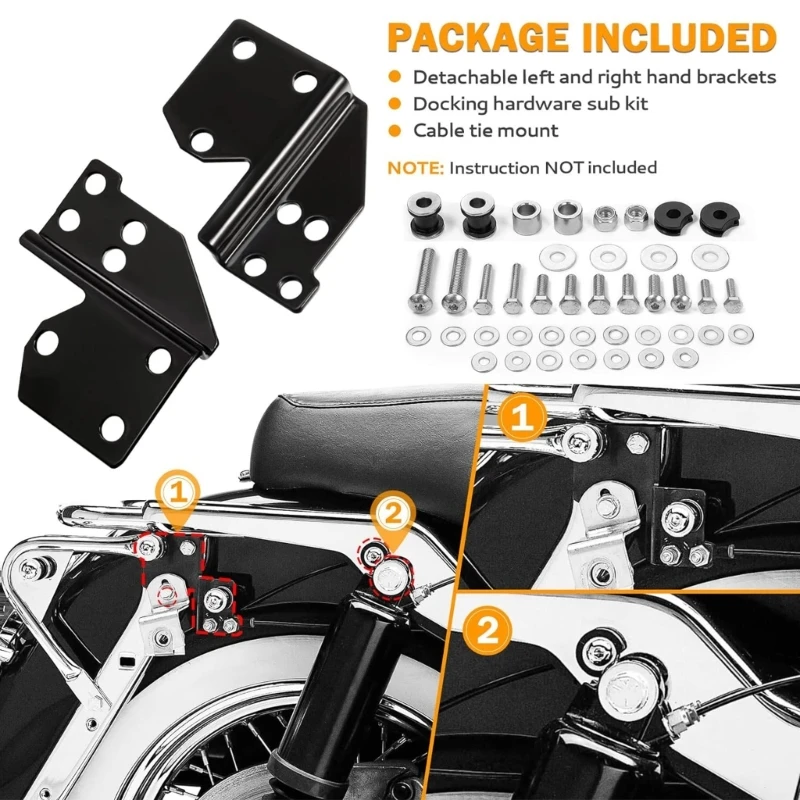 Detachable Rear Docking Hardware Kit Replace 53803-06 Motorcycle Modification Accessory for 1997-2008