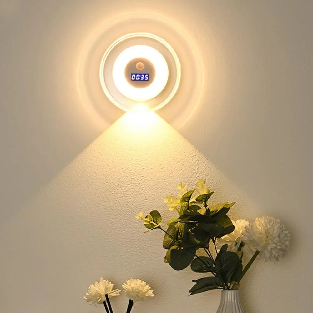 

Регулируемая цветовая температура, ночник с регулируемой яркостью, прикроватная лампа, датчик движения, ночник с цифровыми часами, бесступенчатая для спальни