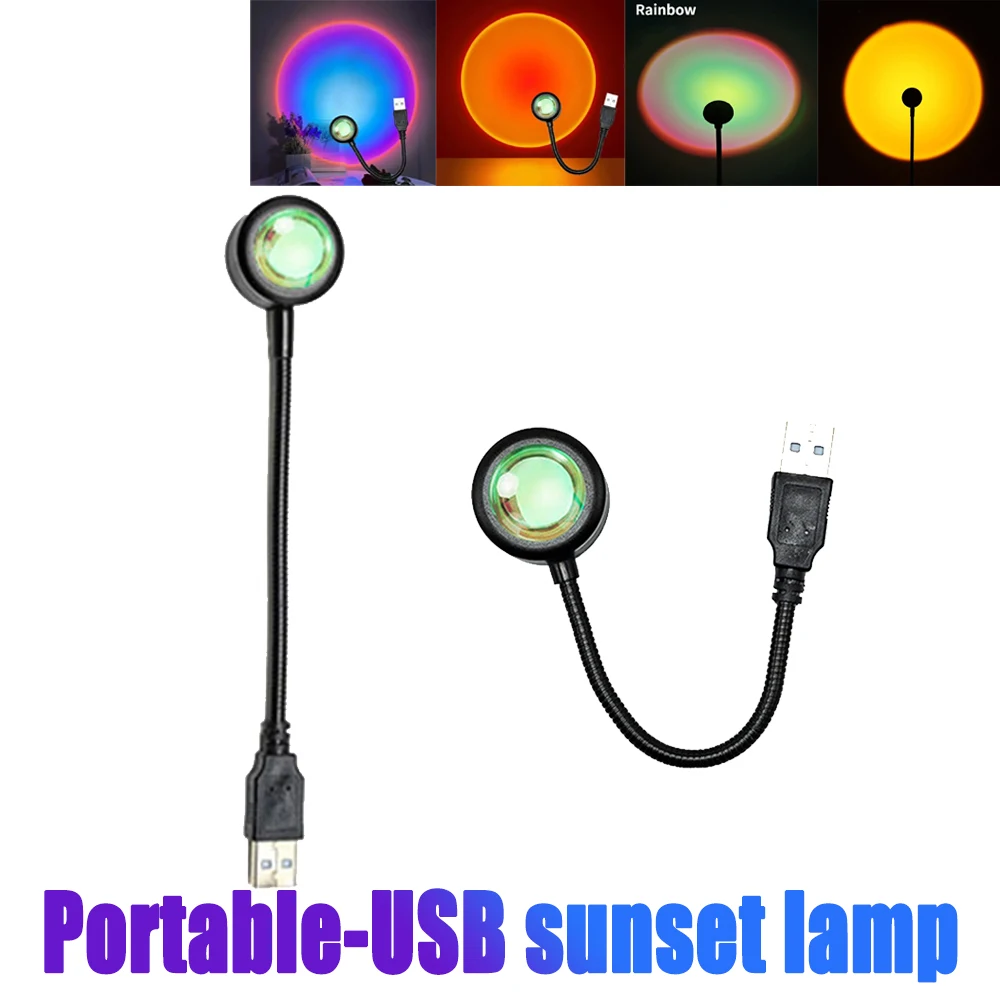 

5V LED Rainbow Neon Projector Photography Wall Atmosphere Light USB Powered Romantic LED Night Light for Room Decor Lights