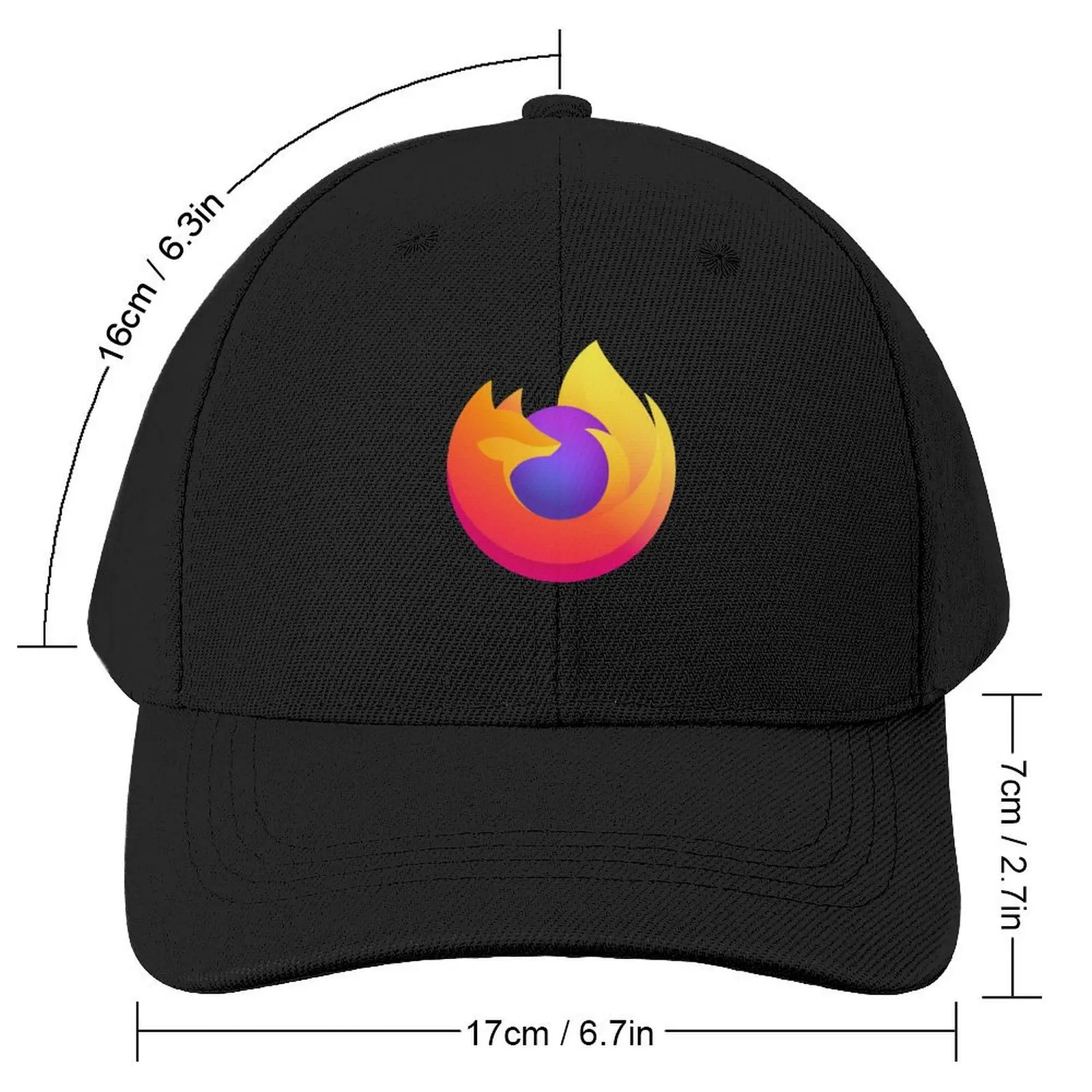 Firefox (new logo) Baseball Cap New Hat black Men's Baseball Women's