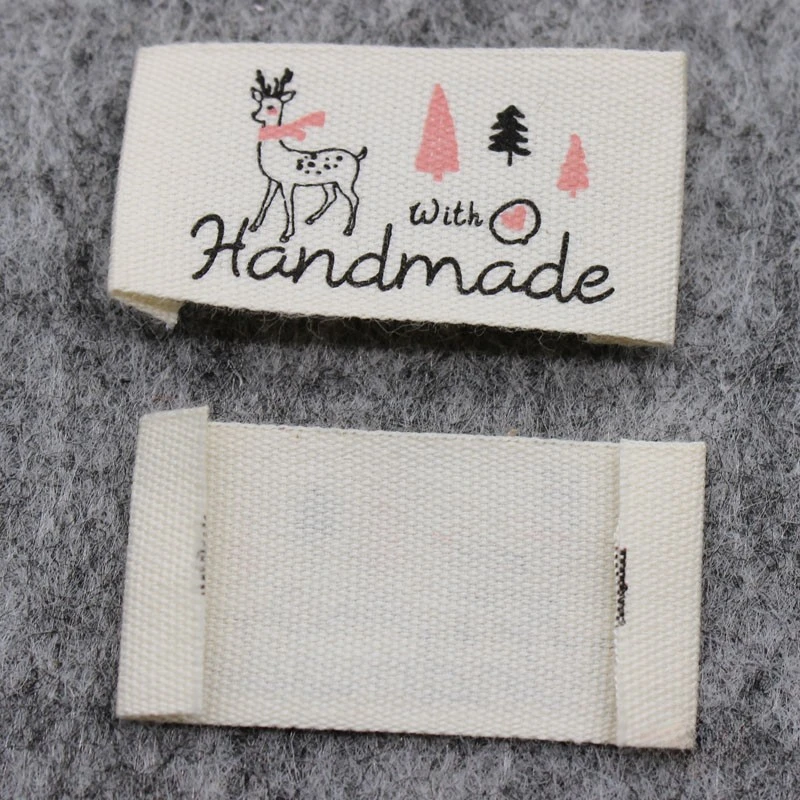 Colorful Cotton Fabric Label: Handmade Sewing DIY Side Tag for Children\'s Clothing Apparel Cotton Neck Label 10PCS