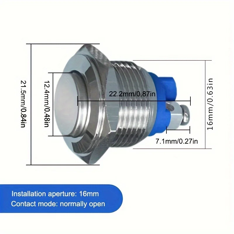 

Wholesale 16mm button switch,Screw foot,car horn switch,momentary with waterproof IP65,no LED/pf