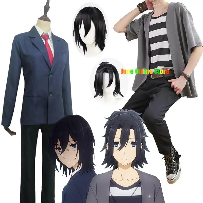 Anime Horimiya Hori-san do Miyamura-kun Miyamura Izumi kostiumy Cosplay mundury szkolne odzież codzienna i peruka buty na Halloween