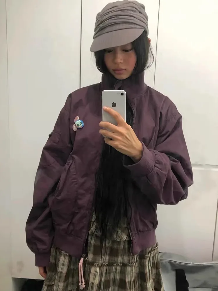 Spring New  Coyseo Japanese Sweet Cool Style Workwear Zipper Flight Jacket Coat Ladies Long Pants Knitted Sportswear