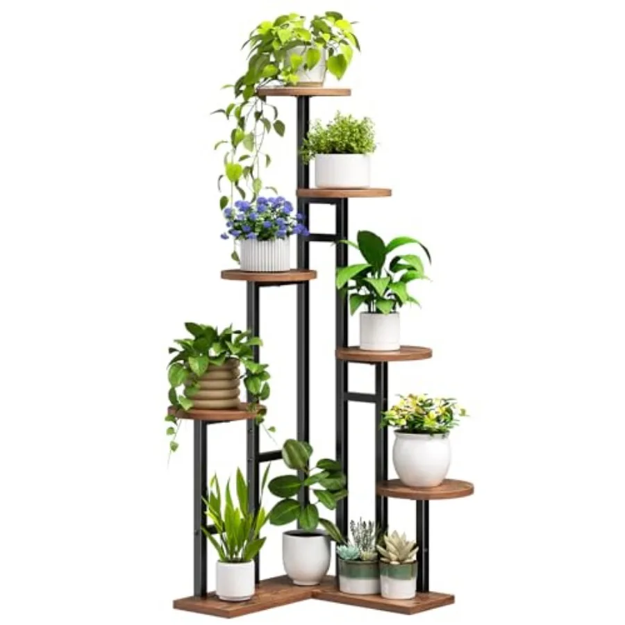 

Угловая подставка для растений, 7-ярусная полка для нескольких комнатных растений, угловой органайзер для цветов, подставка для цветов для гостиной