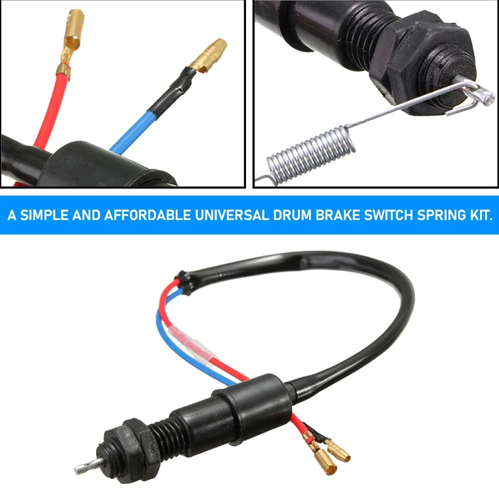 M12x1.5 Universal Motorcycle Drum Brake Light Switch & Spring Kit Thread Rear Brake Switch for Pit Bike/ATV Quad/Scooter