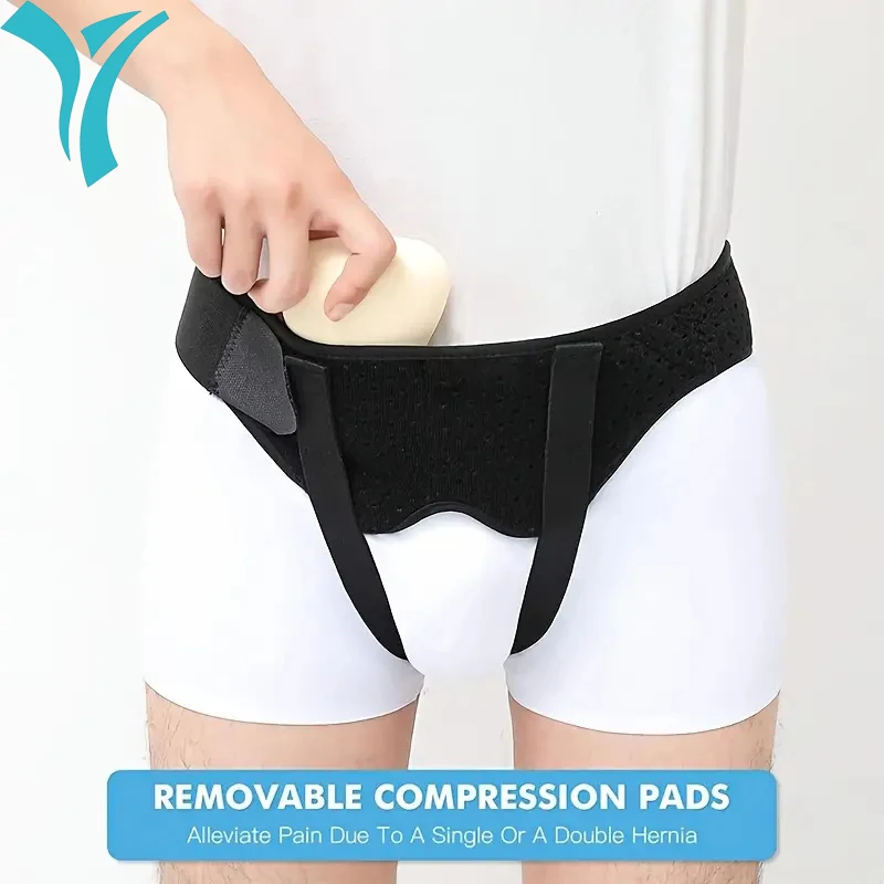 Single/Double Hernia Belt Truss for  for Men&Women Recovery Strap with 2 Removable Compression Pads