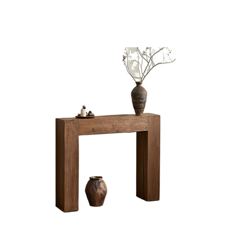 

entrance hall platform, homestay, vintage Italian light luxury table table, narrow table against the wall, end viewing platform