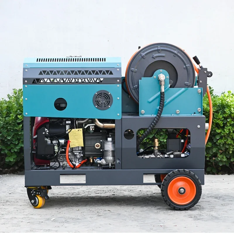 AMJET Mammoth Series 4350psi Sewer Cleaning Machine 8gpm Ski Sewer Pressure Washers Jetting 80m Hose for Drain Clraner