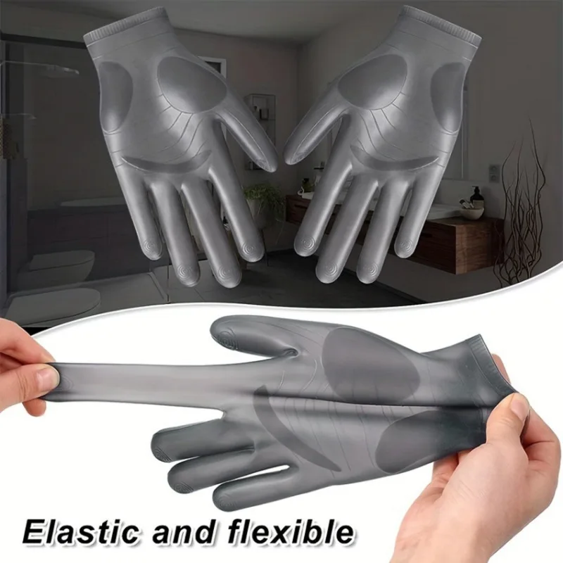 Silicone Gloves Reusable High Temperature Waterproof Gloves Household Universal Kitchen Cleaning Glove Dishwashing Tool