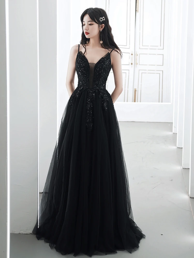 

Вечернее платье Ele Bla Par с бретельками для женщин, наряд для выступлений, церемоний и мероприятий