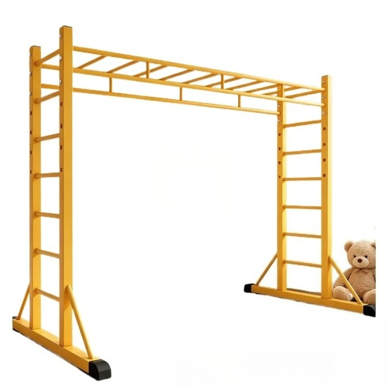 Monkey Bar Climbing Ladder Indoor Kids Outdoor Adult Fitness Pull Up Bar Portable Home Gym Movable