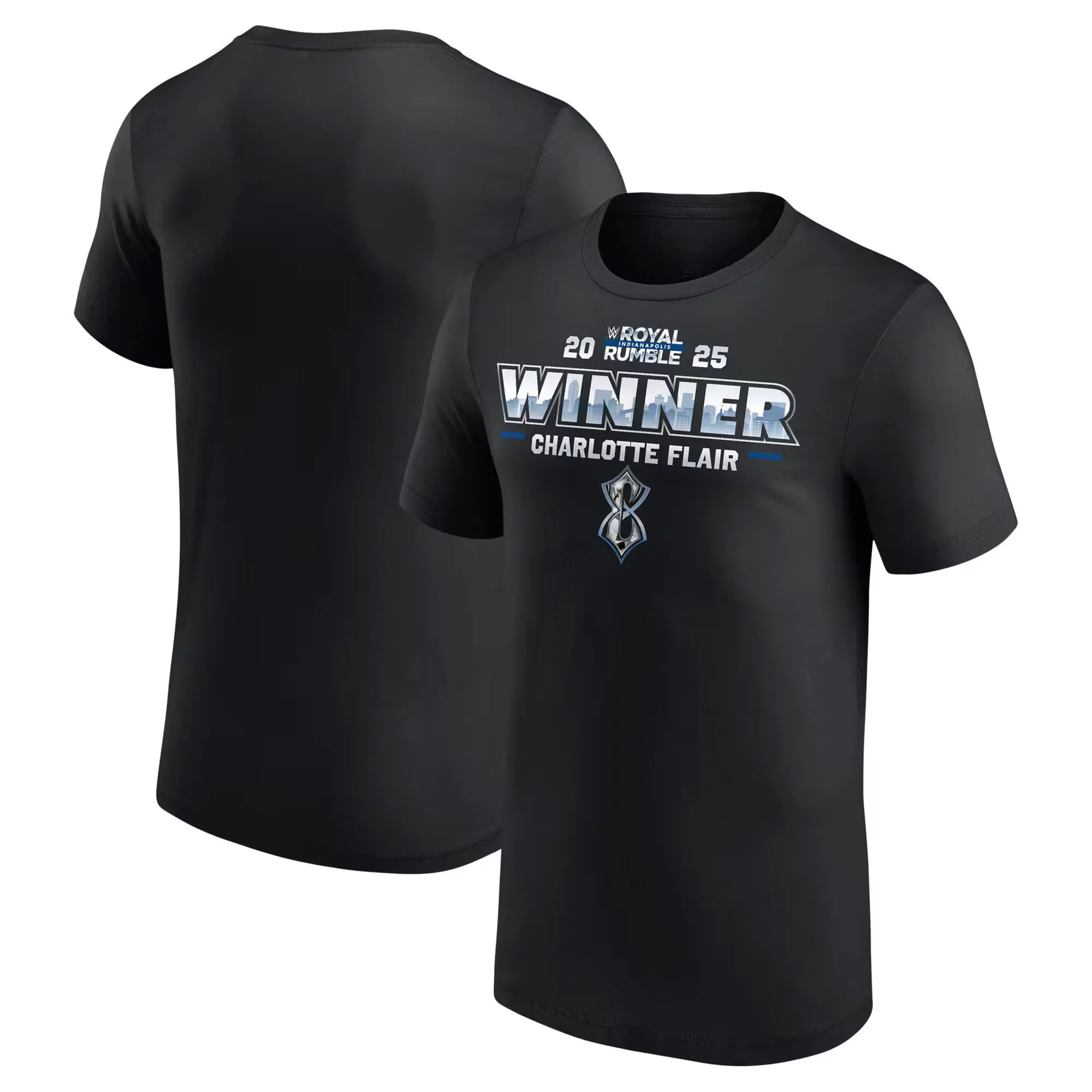 Men's Black Charlotte Flair Women's Royal Rumble 2025 Winner T-Shirt Summer Short Sleeve Tee Shirts Children Clothes Tops