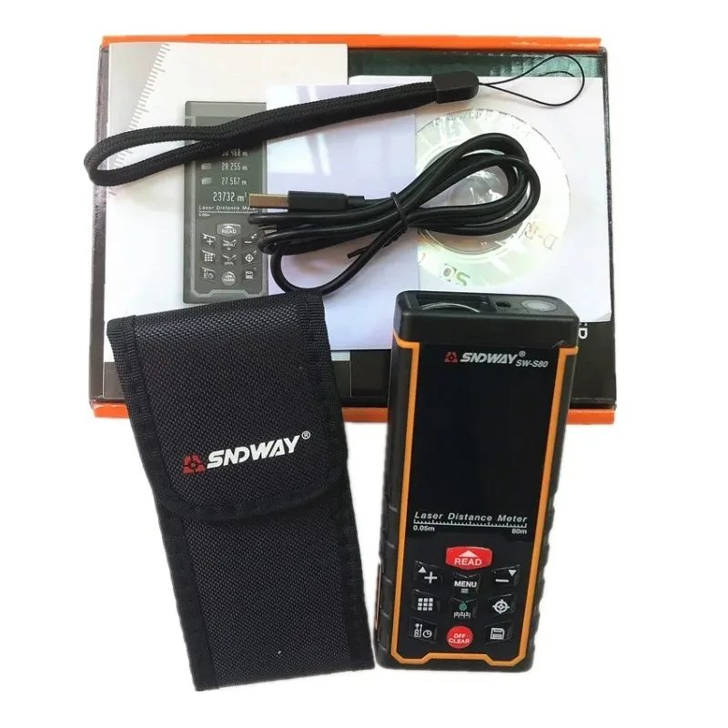 

SNDWAY Digital Laser distance meter rangefinder 80m SW-S80 Color display W-camera rechargeable Laser Range Finder