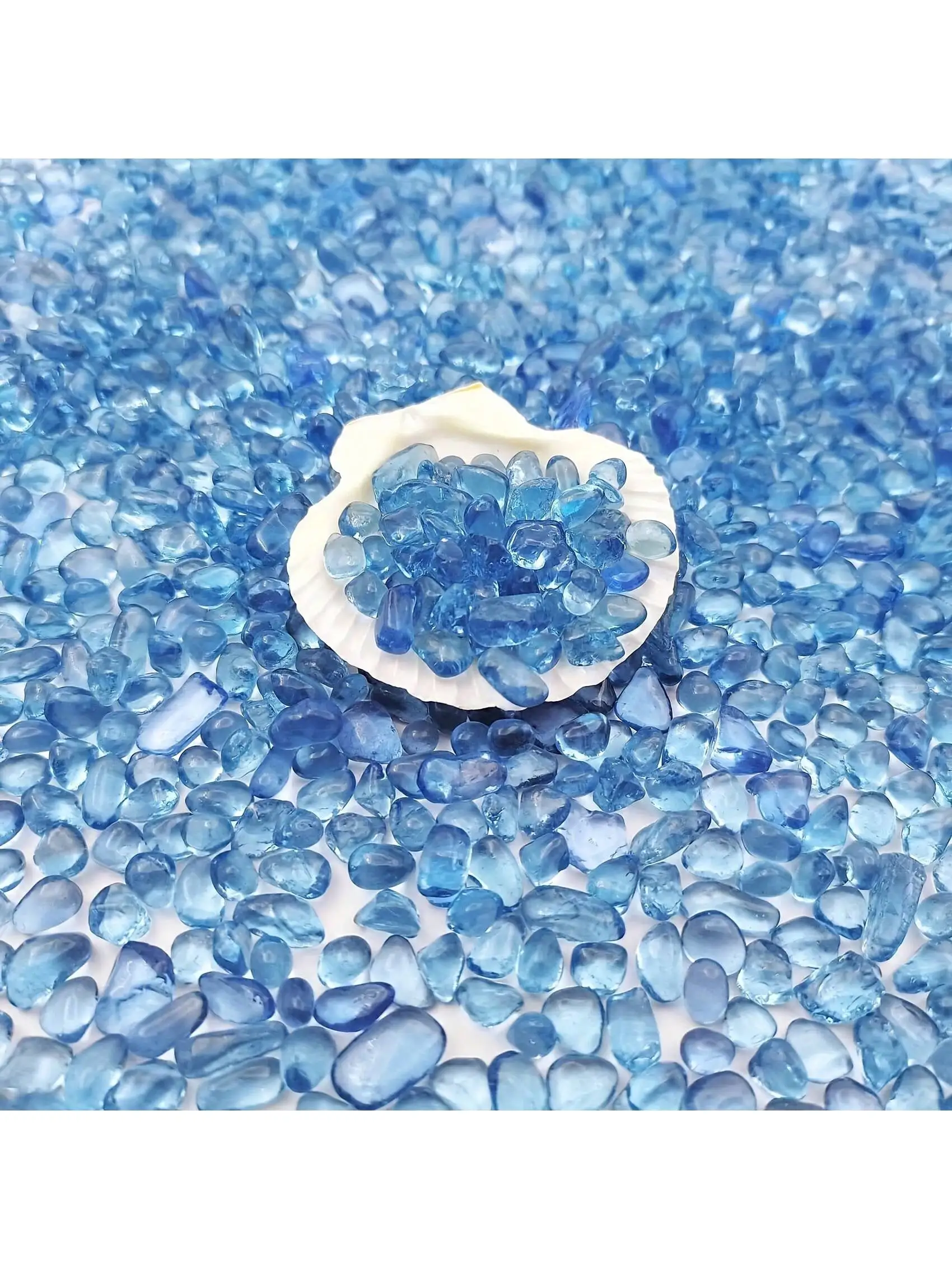 Blue Glass Gravel 3 4mm Aquarium Decor Stones Fire Pit Glass Vase Filler Craft Decoration Pebbles for Fish Tank Home Garden DIY