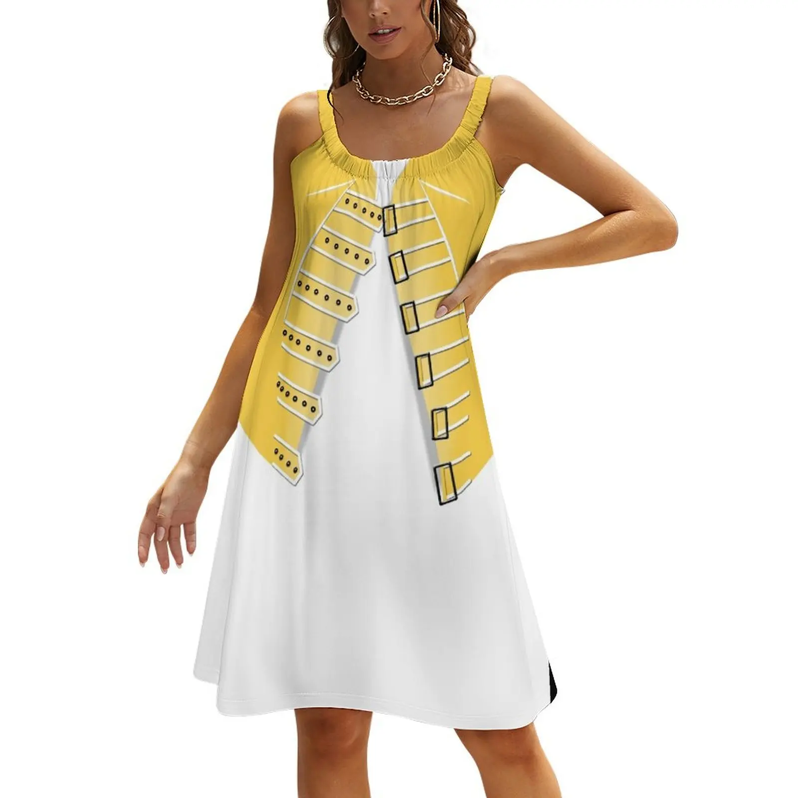 

Freddie Yellow Jacket Beach Sling Skirt long sleeve dresses Women's summer skirt