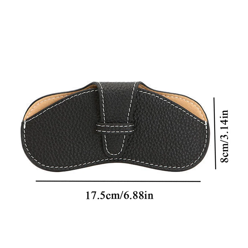 PU Leather Portable Glasses Bag Sunglasses Storage Bags Men and Women Car Glasses Protective Cover Anti-crushing Glasses Clip