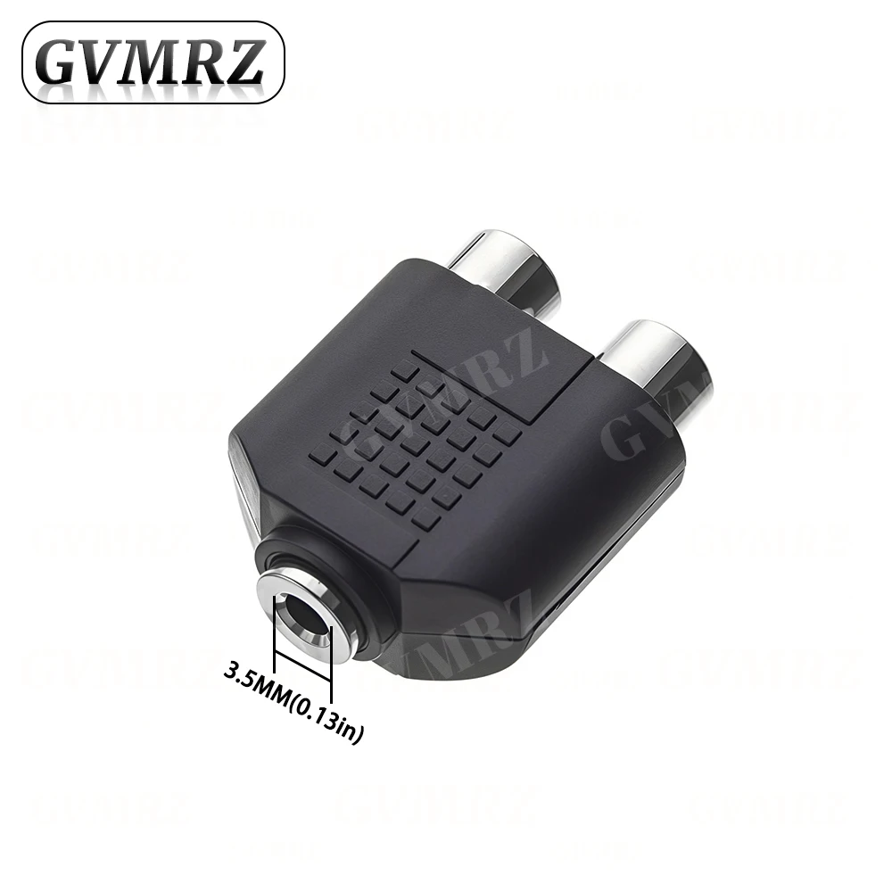 1PCS RCA Female Socket Turn 3.5MM Stereo Plug Audio Adapter 6.3MM Stereo Plug To RCA Socket 2 in 1 Stereo Connector