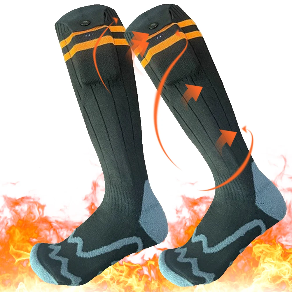 Heated Socks Winter Warm Snowmobile Skiing Heated Socks With Battery Case Outdoor Sport Thermal Heated Foot Warmer Ski Sports