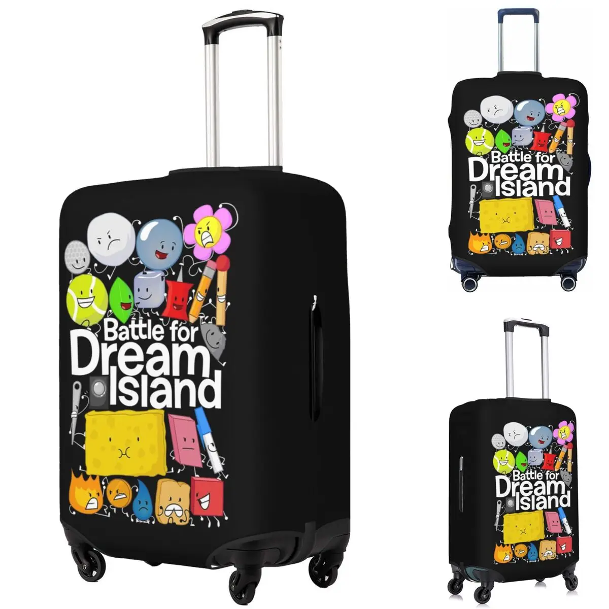 

BFDI Poster Black Suitcase Cover Protection Elastic Travel Luggage Protector Covers for 18-32 Inch
