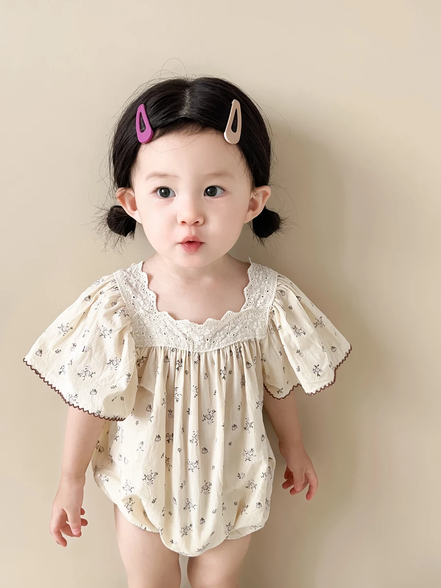 

Baby Rompers For Girls Summer Baby Clothing Toddler Girls Bodysuit Ruffle Sleeve Infant Clothes Baby Rompers For Girls