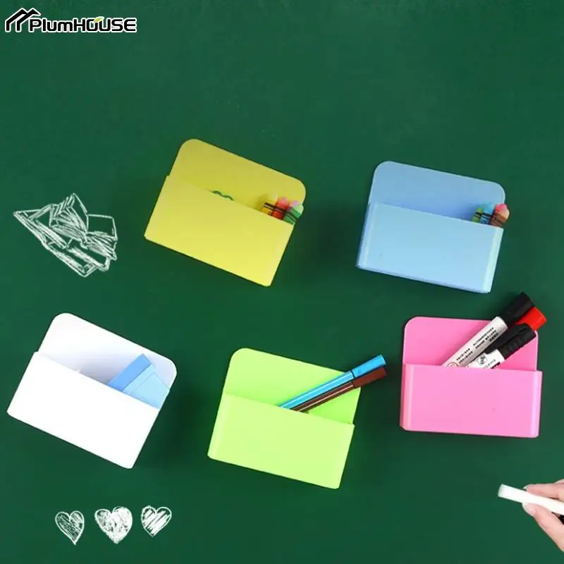 Candy Color Magnetic Storage Box Plastic Whiteboard Marker Pen Holder Refrigerator Container Home Office Organizer School items