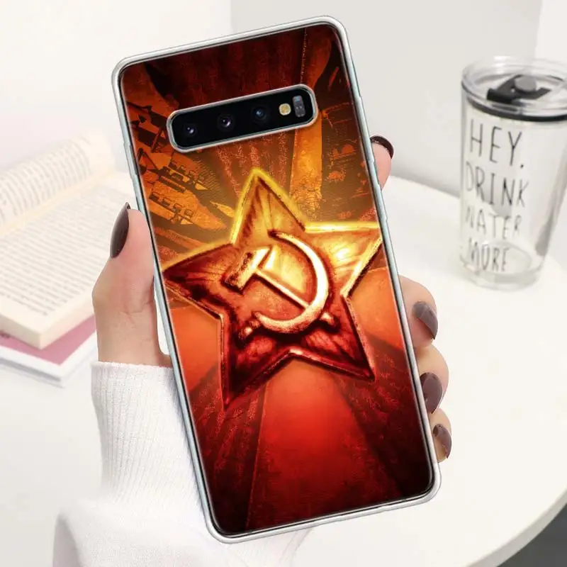 Russia Vintage USSR Communism Coque Phone Case For Samsung Galaxy Note 20 Ultra 10 Plus 9 8 M12 M21 M30S M31 M32 M51 M52 J4 J6 +