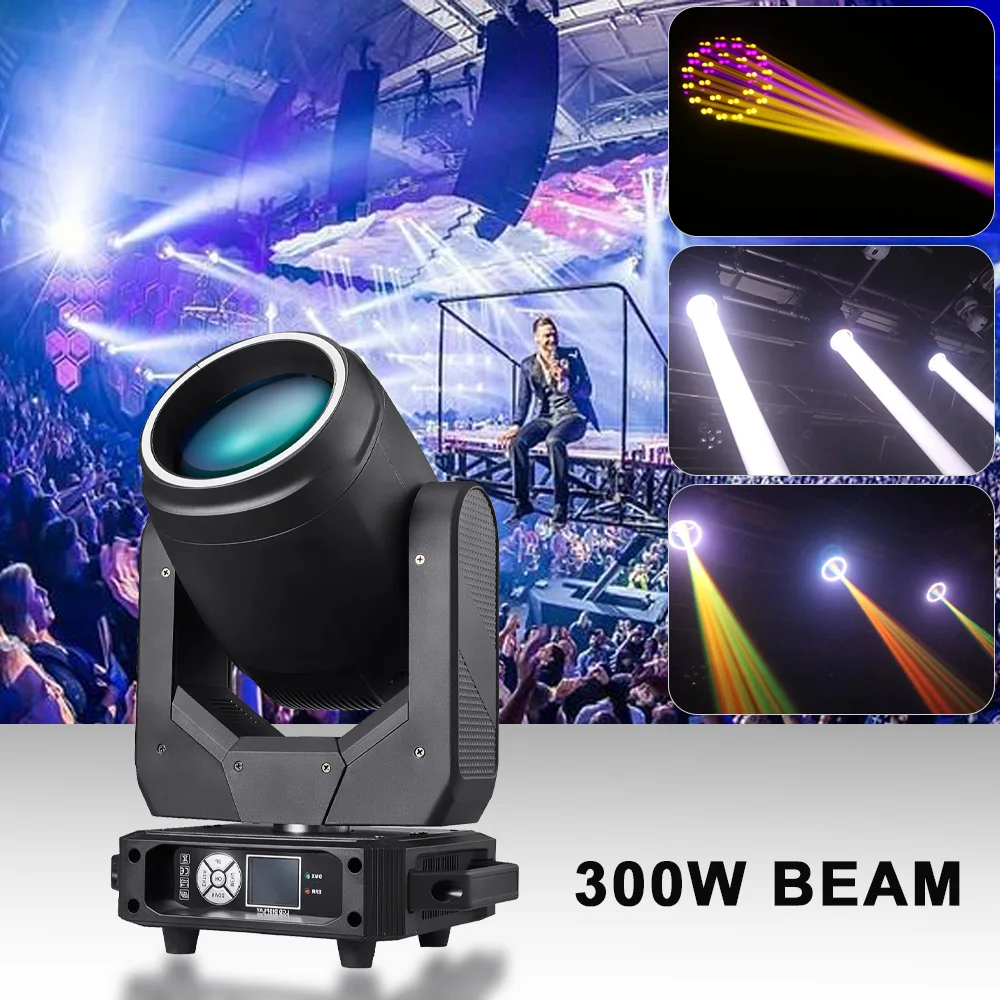 

Beam 300W LED Moving Head Lighting MSD Ring Strip Rainbow Frost Zoom Spot Effect For Wedding Concert DJ Disco Stage DMX Lights