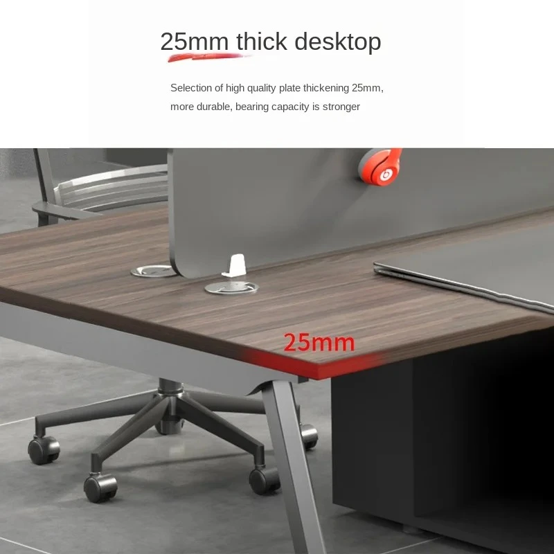 Moderne Executive Large Holz Schreibtisch Qualität Modular Design Büromöbel Für Mitarbeiter Workstation 3