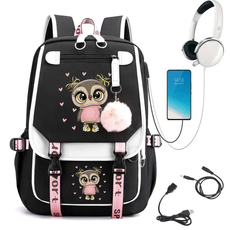 

Women Backpacks for School Teenagers Girls Laptop Rucksack Student Shoulder School Bag Korean Schoolbag Owl Cute Bagpack Mochila