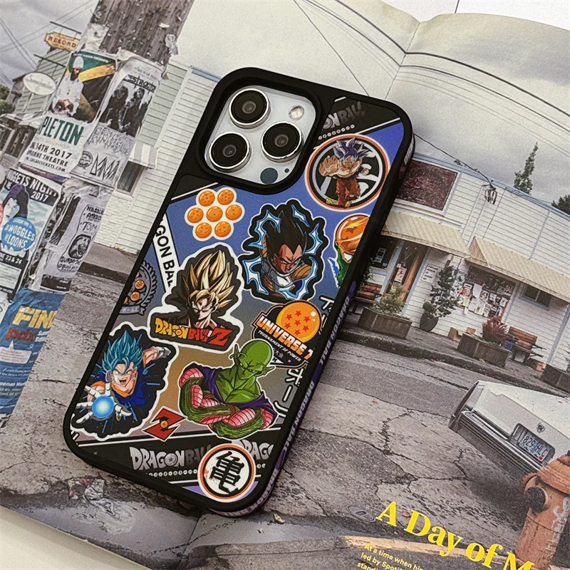 Cute Dragon Ball Phone Case for Apple iPhone 17 16 15 14 13 12 Pro Max Luxury Cartoon Anime Jujutsu Kaisen IMD Shockproof Cover
