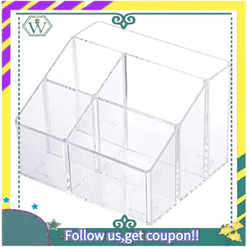 NEW Clear Pen Organizer For Desk, Plastic Office Supply Storage And Accessories Box For Marker, Stationery, Pencil Cup