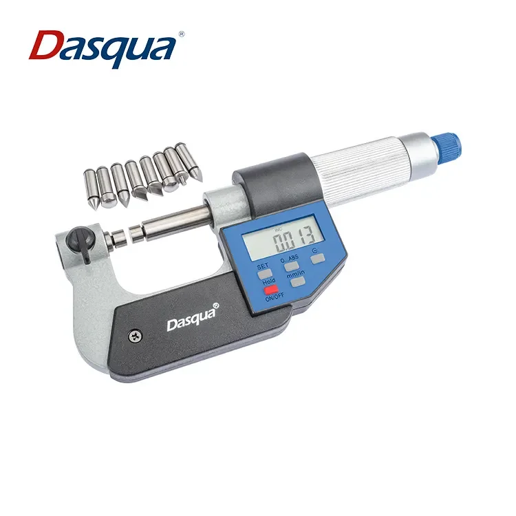 Dasqua 25-50mm Stainless Steel Micrometer Digital 0.001mm 7 Pairs Of Interchangeable Anvils