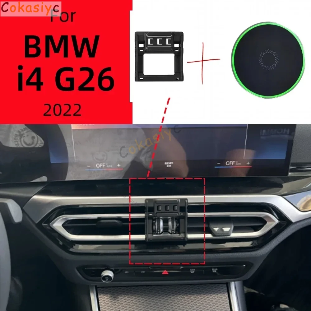 Suporte magnético para celular de carro, para bmw i4 g26 2022 15w, carregamento sem fio, base fixa especial, montagem magsafe