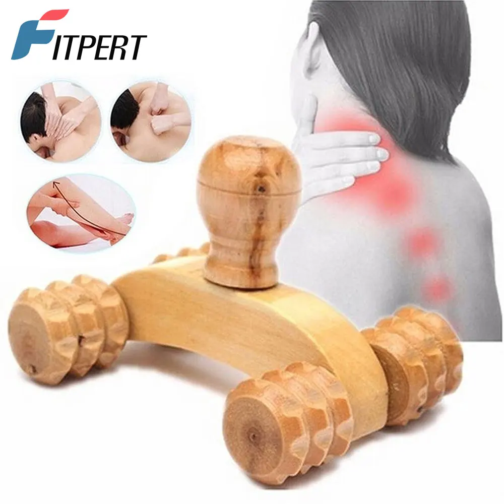 1 PCS Orange Sunshine Wooden Car Roller Massage Reflexology Hand Foot Back Body Therapy Relaxing Gifts