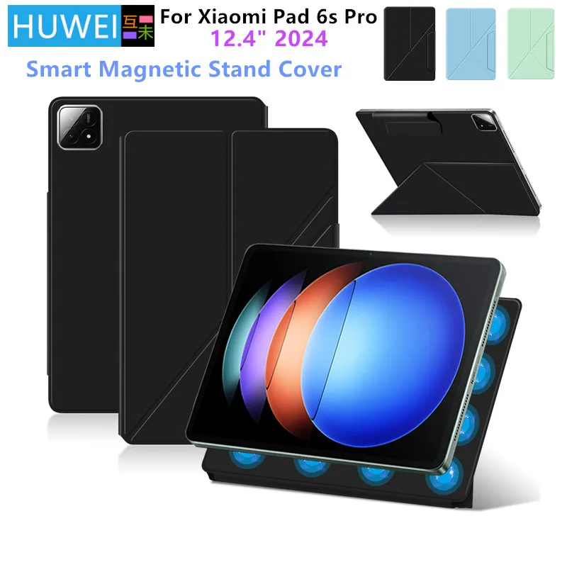 HUWEI Magnetic Case For Xiaomi Pad 6S Pro 12.4 inch 2024 Mi Pad 6s Pro MiPad 6S Pro 12.4