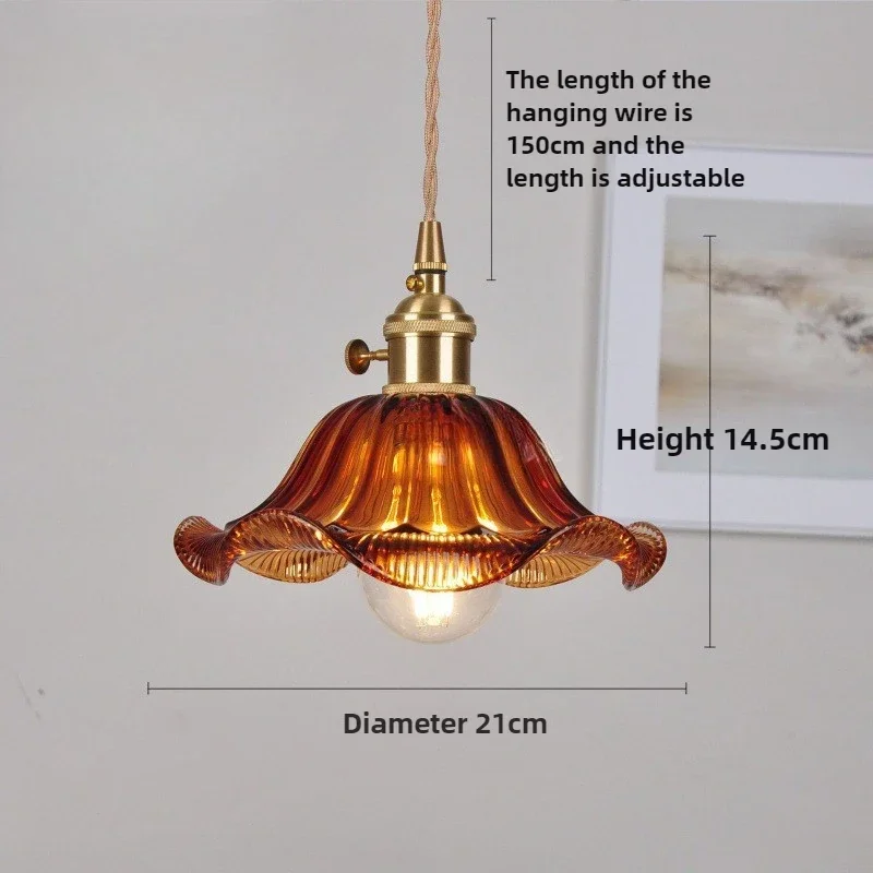 النحاس الزجاج الثريا الشمال الرجعية الإقامة منصة مشروبات مطعم أباجورة الإبداعية شخصية غرفة نوم قلادة الخفيفة